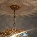 Traditional Moroccan round brass lamp