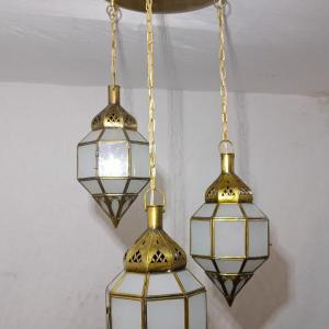 three copper roof lamp