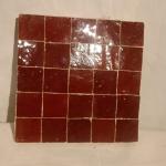 red moroccan traditional zallije in square meters "m2"