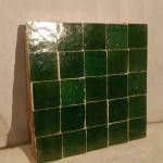 green moroccan traditional zallije in square meters "m2"