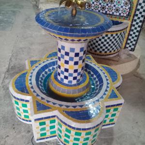 traditional moroccan zellige fountain
